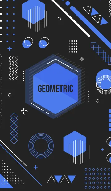 [LINE着せ替え] Geometric Black 88の画像1