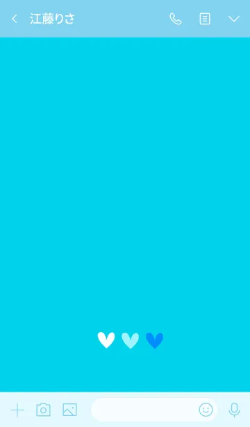 [LINE着せ替え] シンプル♪おしゃれハート・ビビッドブルーの画像3