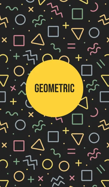 [LINE着せ替え] Geometric Black 95の画像1