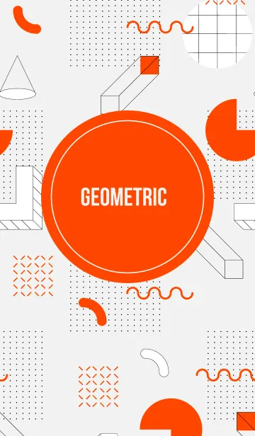 [LINE着せ替え] Geometric Perspective White & Orange Redの画像1