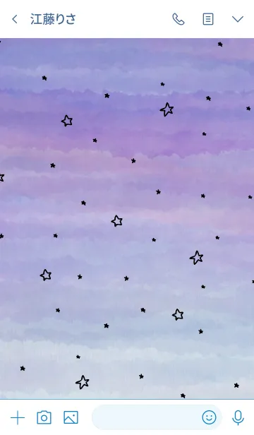 [LINE着せ替え] 水彩夜星と月スマイル12の画像3