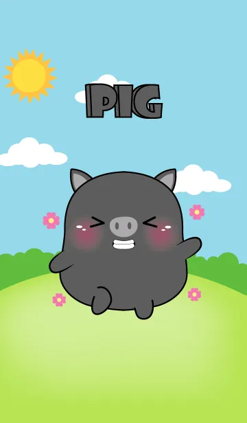 [LINE着せ替え] Fat Black Pig Theme (jp)の画像1