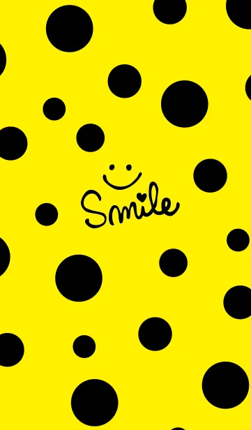 [LINE着せ替え] ドットスマイル黄色11の画像1