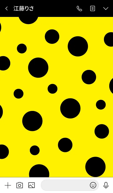 [LINE着せ替え] ドットスマイル黄色11の画像3