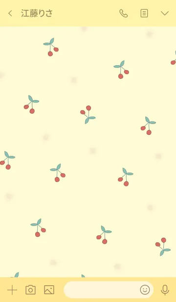 [LINE着せ替え] cherry pattern / yellowの画像3