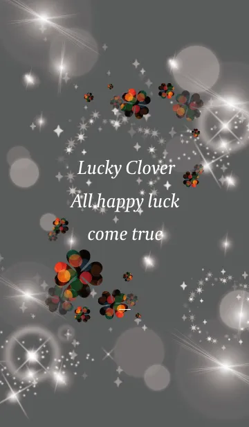 [LINE着せ替え] 黒 : 花火の幸運クローバーの画像1