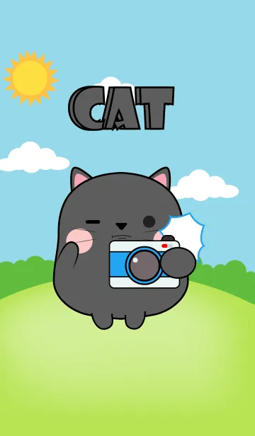 [LINE着せ替え] Fat Black Cat Theme (jp)の画像1