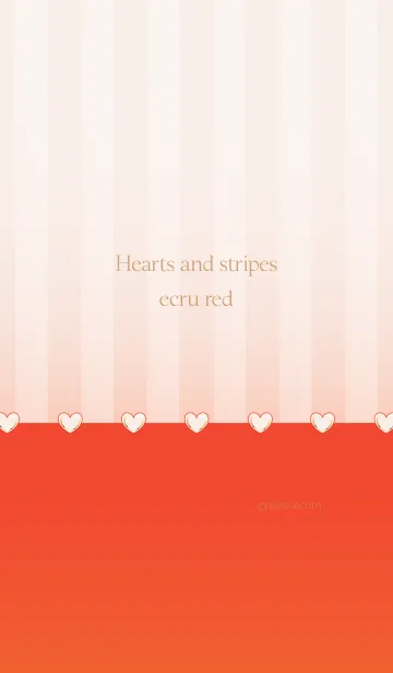 [LINE着せ替え] Hearts and stripes ecru redの画像1