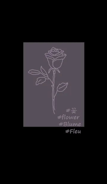[LINE着せ替え] #flower* rose (black purple)の画像1
