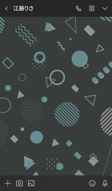 [LINE着せ替え] Geometric Black Olive Middle Blueの画像3