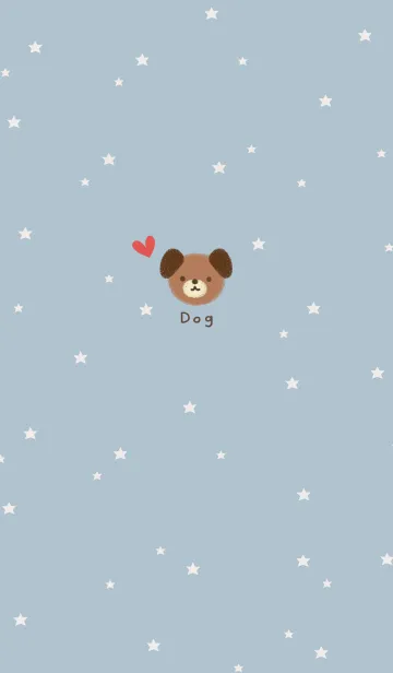 [LINE着せ替え] シンプルな可愛い犬・くすみブルーの画像1