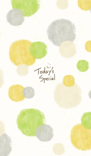 [LINE着せ替え] 水彩丸 黄色緑11の画像1