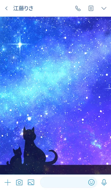[LINE着せ替え] ありた用★星空と猫シルエットの画像3