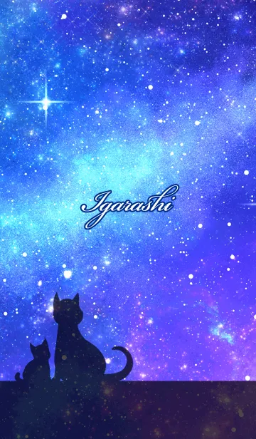 [LINE着せ替え] いがらし用★星空と猫シルエットの画像1