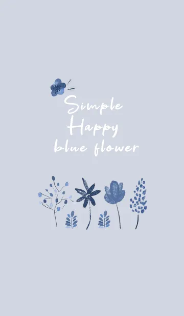 [LINE着せ替え] simple Happy blue flowerの画像1