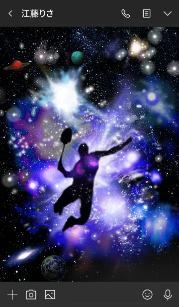 [LINE着せ替え] バドミントン 宇宙 Space Badmintonの画像3