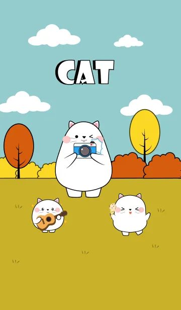 [LINE着せ替え] White Cat & KidsTheme (jp)の画像1