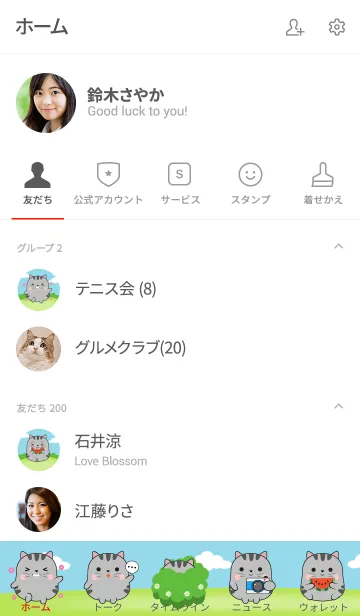 [LINE着せ替え] Fat Grey Cat Theme (jp)の画像2