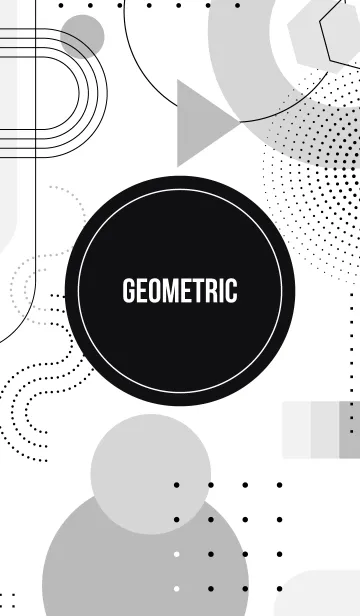 [LINE着せ替え] Geometric (Grayscale White)の画像1