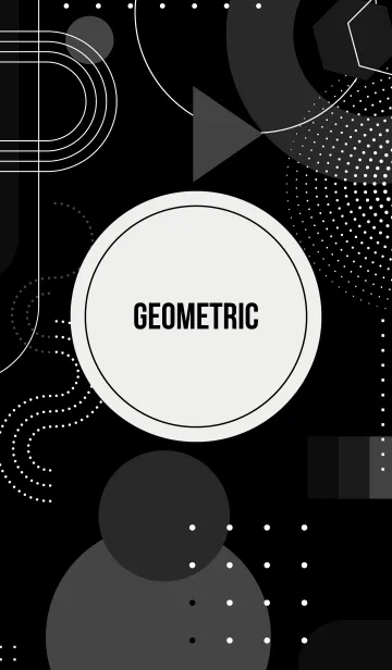 [LINE着せ替え] Geometric (Black & White)の画像1