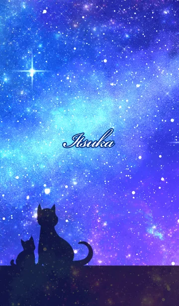 [LINE着せ替え] いつか用★星空と猫シルエットの画像1