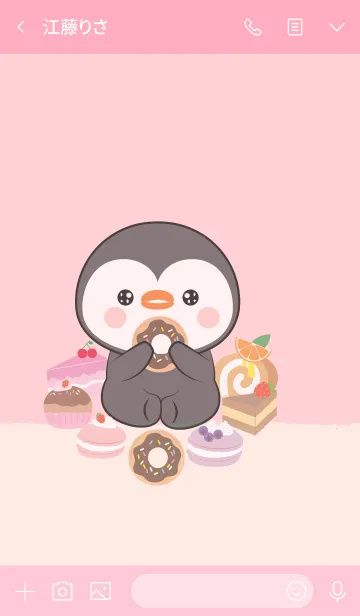[LINE着せ替え] Love Sweet Penguin Theme (jp)の画像3