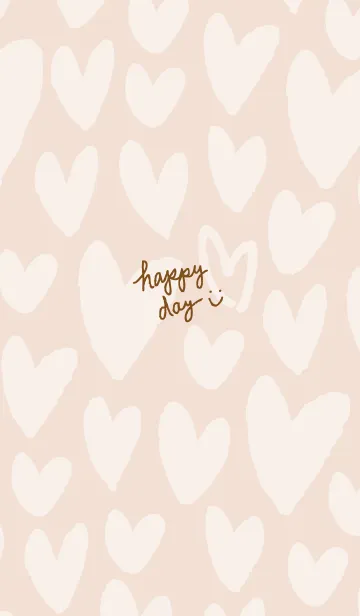 [LINE着せ替え] ハートたくさんベージュ5の画像1