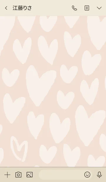 [LINE着せ替え] ハートたくさんベージュ5の画像3