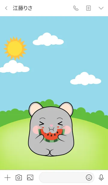 [LINE着せ替え] Fat Grey Mouse Theme (jp)の画像3