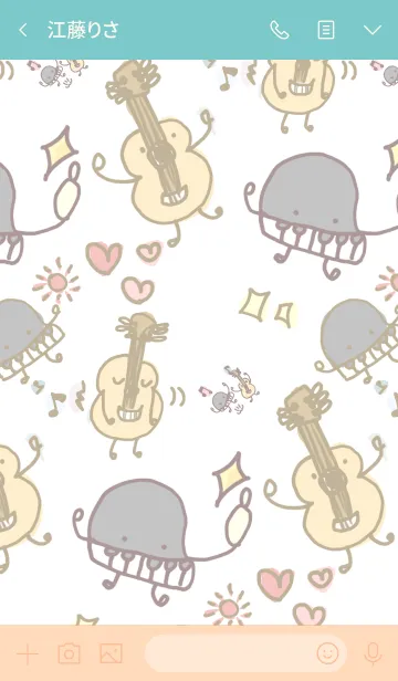 [LINE着せ替え] ピアノ星人とギター星人のかわいい着せかえの画像3