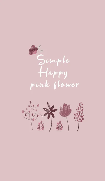 [LINE着せ替え] simple Happy pink flowerの画像1