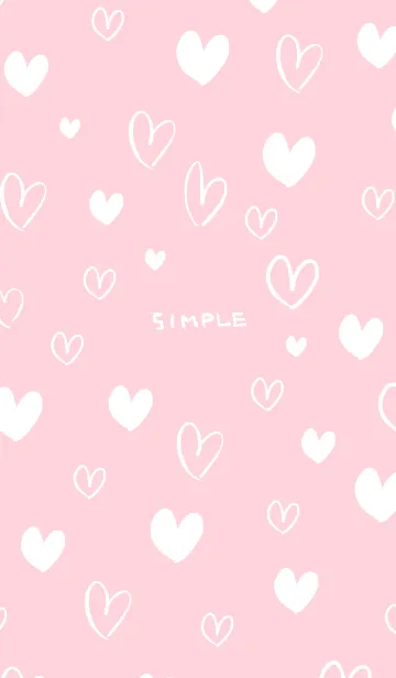 [LINE着せ替え] シンプルたくさんハートピンク16の画像1