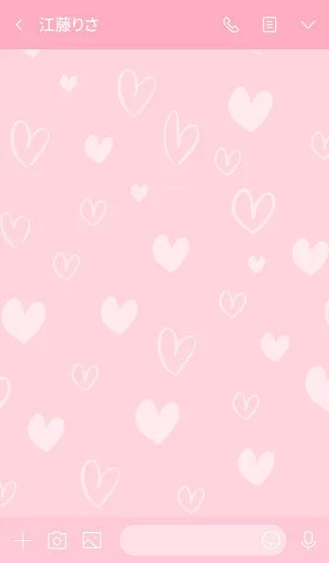 [LINE着せ替え] シンプルたくさんハートピンク16の画像3