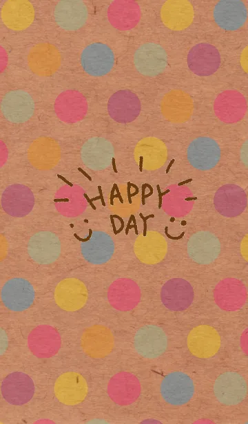 [LINE着せ替え] クラフト紙カラフルドットスマイル12の画像1