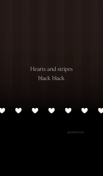 [LINE着せ替え] Hearts and stripes black blackの画像1