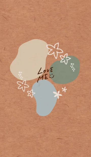 [LINE着せ替え] 有機的な丸と花 水色5の画像1