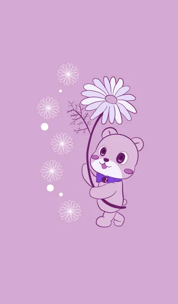 [LINE着せ替え] 可愛いクマさん コスモス jpの画像1