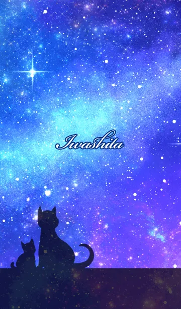 [LINE着せ替え] いわした用★星空と猫シルエットの画像1
