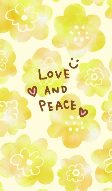 [LINE着せ替え] 黄色水彩お花柄 スマイル6の画像1