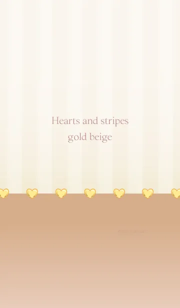 [LINE着せ替え] Hearts and stripes gold beigeの画像1