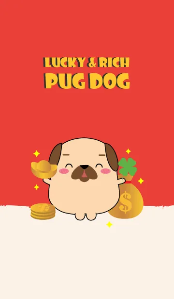 Lucky & Rich Pug Dog (jp)の着せ替えメイン画像