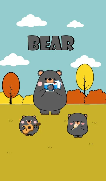 [LINE着せ替え] Black Bear & KidsTheme (jp)の画像1