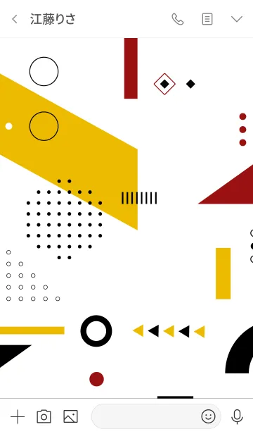 [LINE着せ替え] Geometric Flat (White) 2の画像3