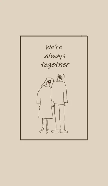 [LINE着せ替え] We're always together / beige brownの画像1