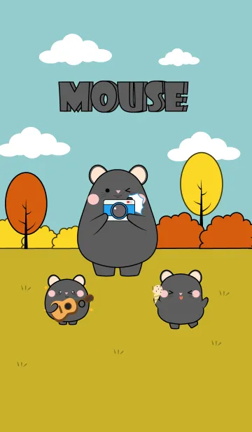 [LINE着せ替え] Black Mouse & KidsTheme (jp)の画像1
