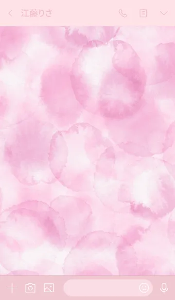 [LINE着せ替え] スマイル-水彩ピンク色29-の画像3