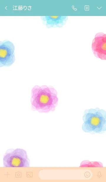 [LINE着せ替え] カラフルお花柄水彩4の画像3