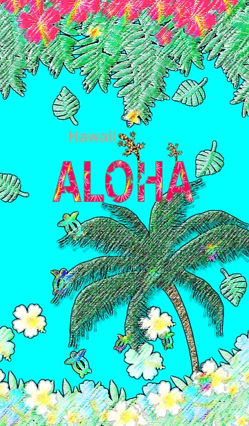 [LINE着せ替え] 鉛筆画♡ハワイ＊ALOHA+160の画像1
