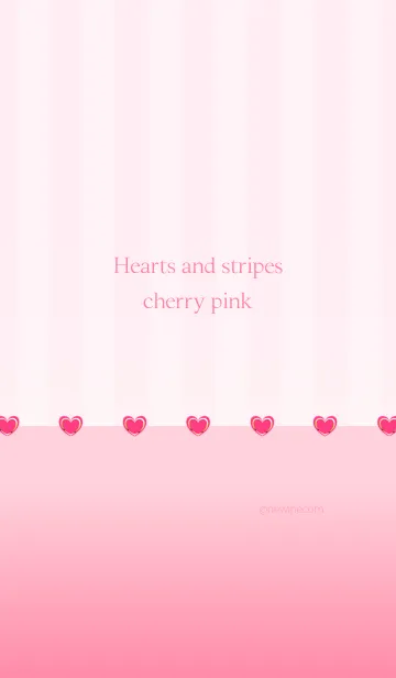 [LINE着せ替え] Hearts and stripes cherry pinkの画像1