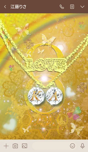 [LINE着せ替え] *K&A* イニシャル運気アップ！！無限ゴールドの画像3